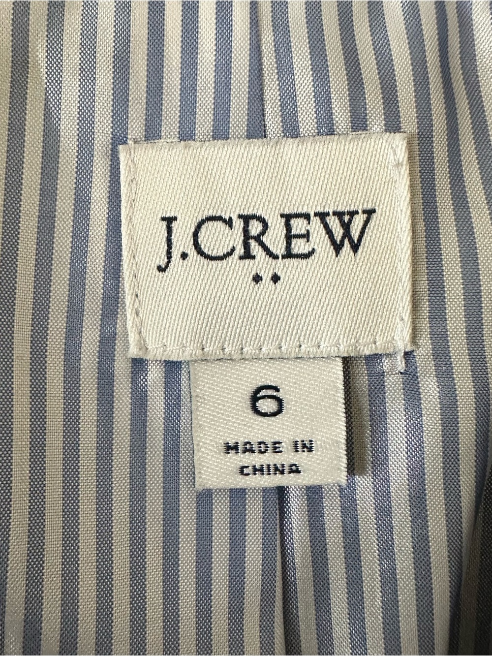 J. Crew Factory Blue Herringbone Gold-Button Tailored Blazer Wool Blend size 6 - Picture 4 of 7